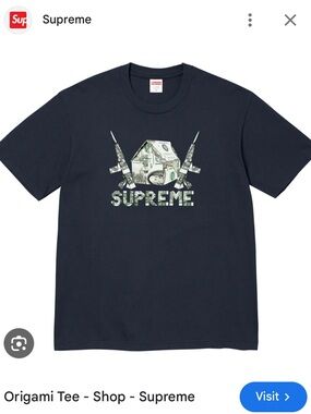 Supreme- Origami T-Shirt (Navy) (XL) (NWT) (SS26)